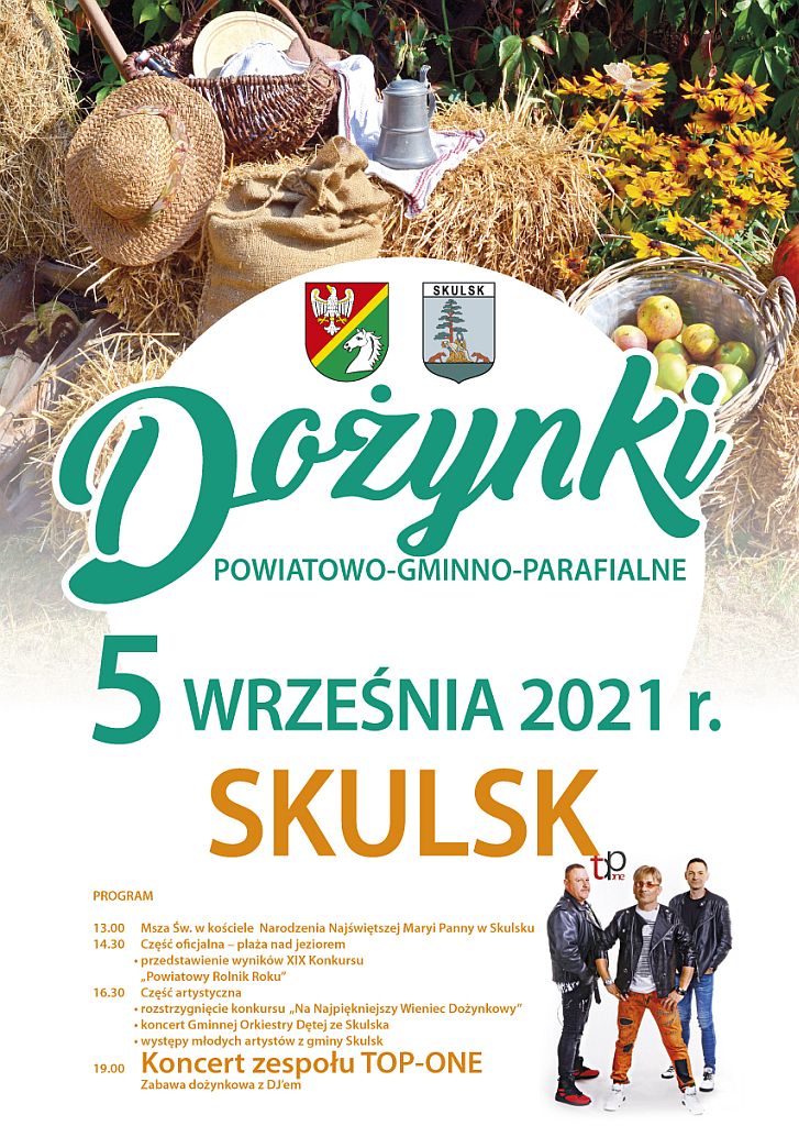 Dożynki Powiatowo - Gminno - Parafialne - Skulsk 05.09.2021 r. - plakat