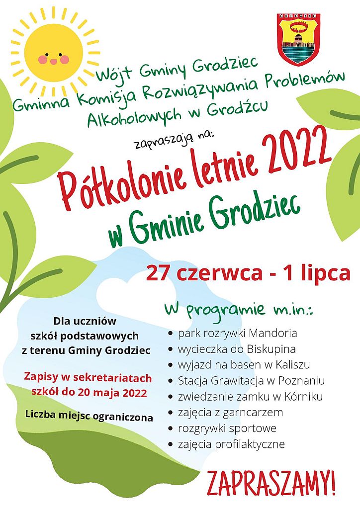 Półkolonie letnie 2022 - plakat