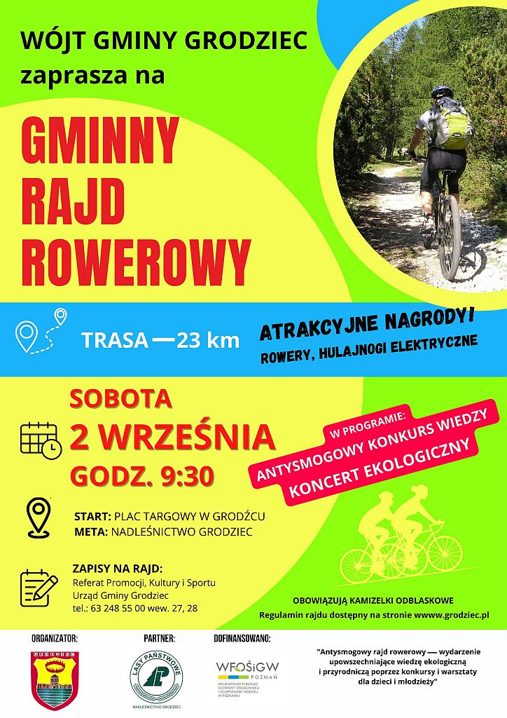 Gminny rajd rowerowy - 02.09.2023 r. - plakat