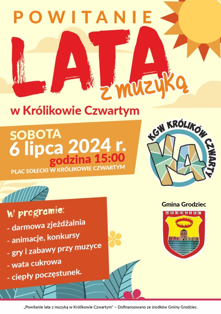 Powitania lata z muzyką w Królikowie Czwartym - plakat