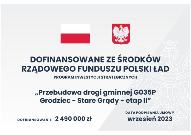Stare Grądy-Grodziec – kolejny etap przebudowy za nami! - tablica