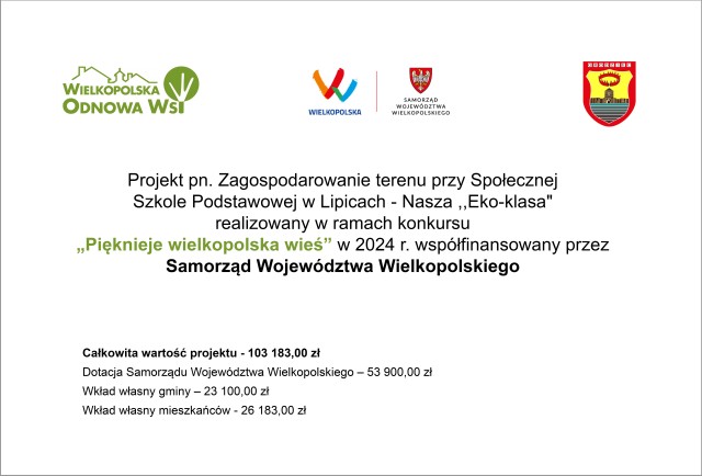 Pierwsza w gminie ,,Eko-klasa"– otwarta! - tablica informacyjna