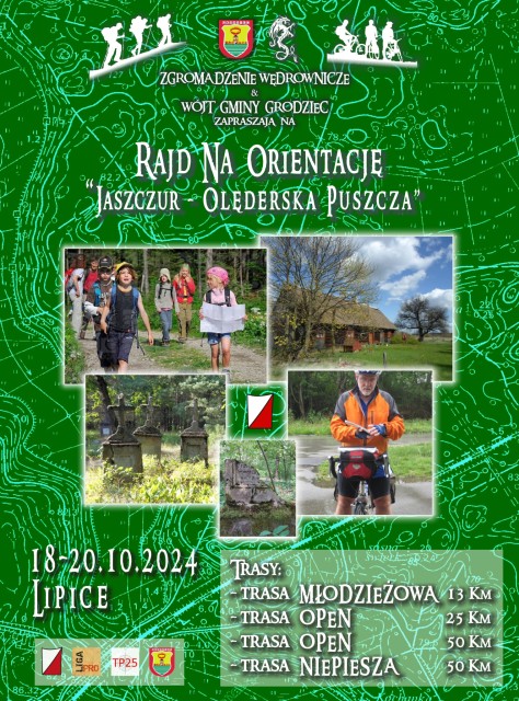 Rajd na Orientację w Lipicach "JASZCZUR – OLENDERSKA PUSZCZA" - plakat