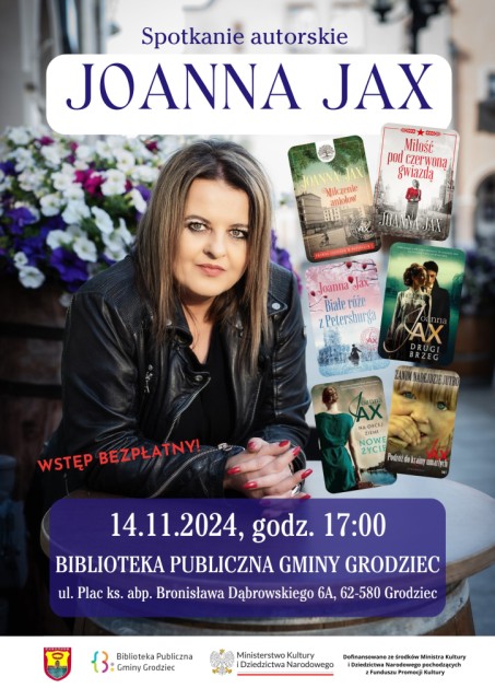 Spotkanie z Joanną Jax - plakat