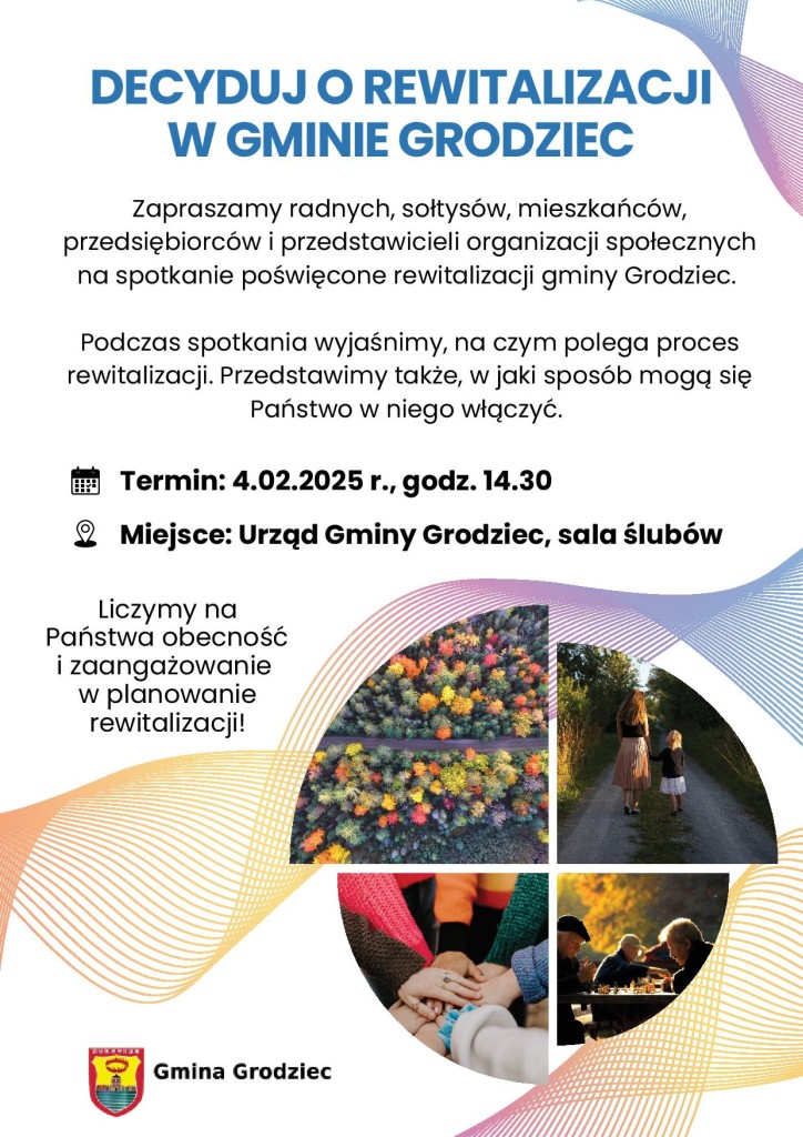 Gminny Program Rewitalizacji w Gminie Grodziec – konsultacje - plakat