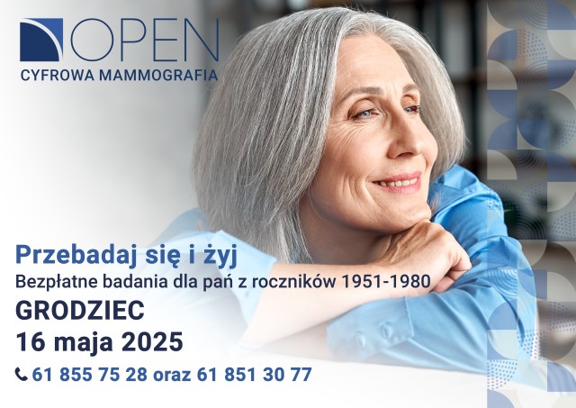 Bezpłatne badania mammograficzne - 16.05.2025 - plakat