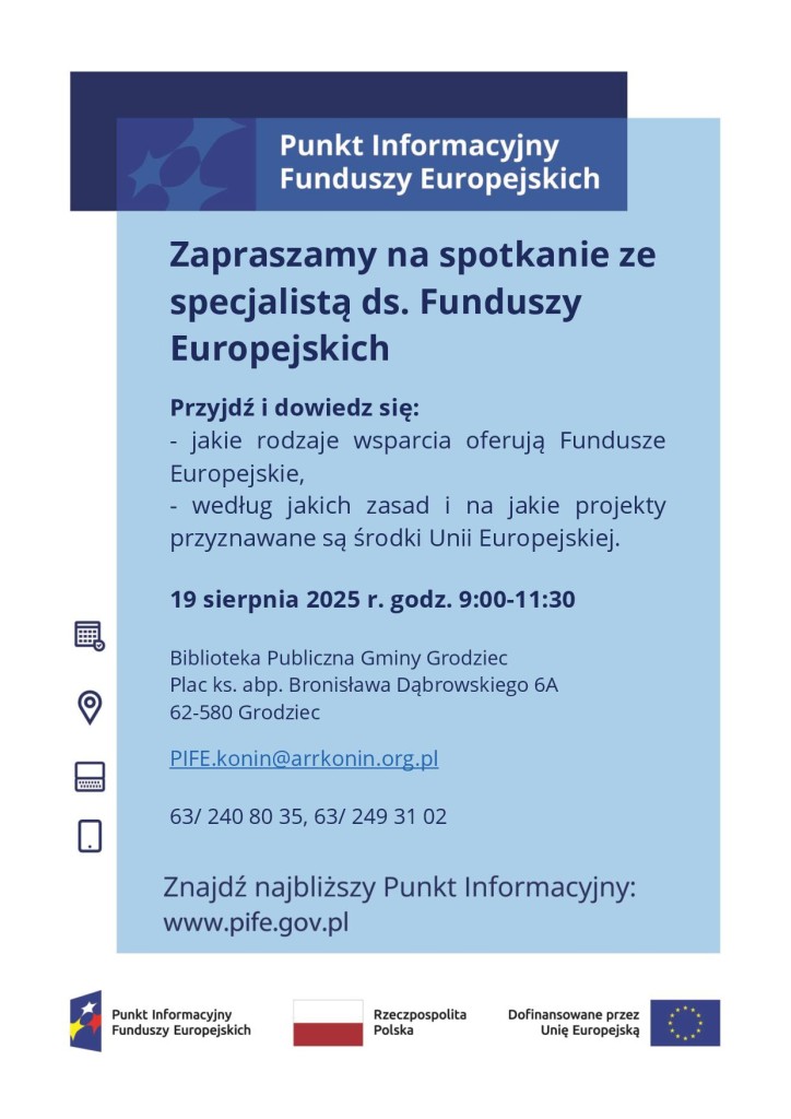 Mobilny Punkt Informacyjny Funduszy Europejskich - plakat
